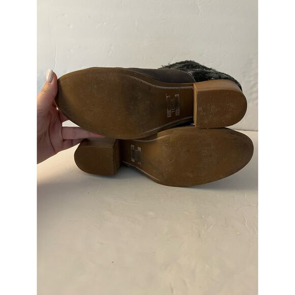 TOMS Women's Wool Leila Zip Up Ankle Bootie Grey Tribal Suede Wool Size 9 1/2 - Picture 9 of 11